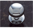 JVJ 34426 Chrome Finish 1 1/4" Plymouth Knob W/Back Plate, Composition Hollow Solid Brass