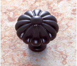 JVJ 35120 Oil Rubbed Bronze Finish 35 mm Pumpkin Knob, Composition Solid Brass