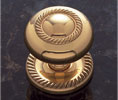 JVJ 35501 Solid Brass Finish 1 1/2" Rope Knob W/Back Plate, Composition Solid Brass