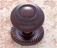 JVJ 35512 Old World Bronze Finish 1 1/2" Rope Knob W/Back Plate, Composition Solid Brass