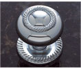 JVJ 35526 Chrome Finish 1 1/2" Rope Knob W/Back Plate, Composition Solid Brass