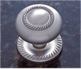 JVJ 35546 Satin Nickel Finish 1 1/2" Rope Knob W/Back Plate, Composition Solid Brass