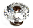 JVJ 36812 Old World Bronze Finish 60 mm (2 3/8") Diamond Cut 31% Leaded Crystal Knob, Composition Solid Brass