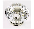 JVJ 36814 Polished Nickel Finish 60 mm (2 3/8") Diamond Cut 31% Leaded Crystal Knob, Composition Solid Brass