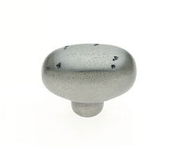 JVJ 41213 Aged Nickel Finish 1 7/8" Rustic Oval Knob, Composition Zamac