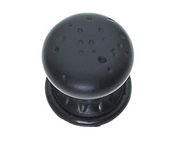 JVJ 42720 Oil Rubbed Bronze Finish 1 3/8" Pitted Mushroom Knob with Round and Square Back Plates, Composition Zamac