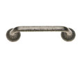 JVJ 42908 Distressed Iron Finish 96 mm Pitted Pull with Round and Square Back Plates, Composition Zamac