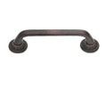 JVJ 42912 Old World Bronze Finish 96 mm Pitted Pull with Round and Square Back Plates, Composition Zamac