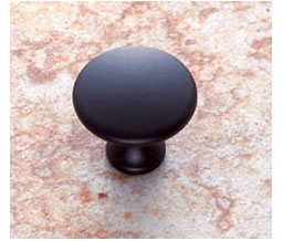 JVJ 45114 Matte Black Finish 1-1/4" Dome Knob, Composition Zamac