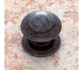 JVJ 46222 Iron Finish 1-1/4" 1-Pc Knob W/Back Plate , Composition Zamac