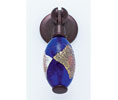 JVJ 47712 Old World Bronze Finish 30 mm Pendant Drop Pull - Gold and Silver on Blue, Composition Glass