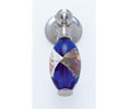 JVJ 47714 Polished Nickel Finish 30 mm Pendant Drop Pull - Gold and Silver on Blue, Composition Glass