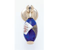 JVJ 47724 24 K Gold Plated Finish 30 mm Pendant Drop Pull - Gold and Silver on Blue, Composition Glass