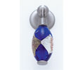 JVJ 47746 Satin Nickel Finish 30 mm Pendant Drop Pull - Gold and Silver on Blue, Composition Glass