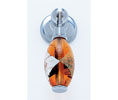 JVJ 47826 Polished Chrome Finish 30 mm Pendant Drop Pull - Gold and Silver on Orange, Composition Glass