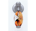 JVJ 47846 Satin Nickel Finish 30 mm Pendant Drop Pull - Gold and Silver on Orange, Composition Glass