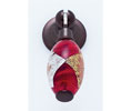 JVJ 48112 Old World Bronze Finish 30 mm Pendant Drop Pull - Gold and Silver on Red, Composition Glass
