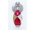 JVJ 48114 Polished Nickel Finish 30 mm Pendant Drop Pull - Gold and Silver on Red, Composition Glass