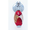 JVJ 48126 Polished Chrome Finish 30 mm Pendant Drop Pull - Gold and Silver on Red, Composition Glass