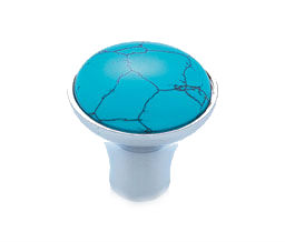 JVJ 49026 Polished Chrome Finish 30 mm Turquoise Knob, Composition Turquoise