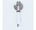 JVJ 51714 Polished Nickel Finish 31% Leaded Crystal Tapered Baguette Pendant Pull, Composition Crystal
