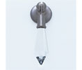 JVJ 51746 Satin Nickel Finish 31% Leaded Crystal Tapered Baguette Pendant Pull, Composition Crystal