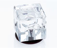 JVJ 51912 Old World Bronze Finish 31% Leaded 30 mm Crystal Square Knob, Composition Crystal