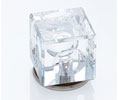 JVJ 51914 Polished Nickel Finish 31% Leaded Crystal 30 mm Square Knob, Composition Crystal