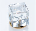 JVJ 51924 25 K Gold Plated Finish 31% Leaded Crystal 30 mm Square Knob, Composition Crystal