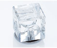 JVJ 51926 Polished Chrome Finish 31% Leaded Crystal 30 mm Square Knob, Composition Crystal