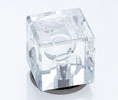 JVJ 51946 Satin Nickel Finish 31% Leaded Crystal 30 mm Square Knob, Composition Crystal