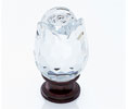 JVJ 52512 Old World Bronze Finish 31% Leaded Crystal 30 mm Rose Knob, Composition Crystal
