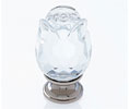 JVJ 52514 Polished Nickel Finish 31% Leaded Crystal 30 mm Rose Knob, Composition Crystal