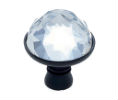 JVJ 52620 Oil Rubbed Bronze Finish 31% Leaded Crystal 30 mm Half-European Cut Knob, Composition Crystal