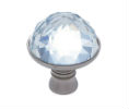 JVJ 52646 Satin Nickel Finish 31% Leaded Crystal 30 mm Half-European Cut Knob, Composition Crystal