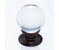 JVJ 53012 Old World Bronze Finish 31% Leaded Crystal 30 mm Smooth Round Knob, Composition Crystal