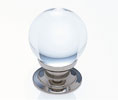 JVJ 53014 Polished Nickel Finish 31% Leaded Crystal 30 mm Smooth Round Knob, Composition Crystal
