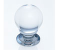 JVJ 53026 Polished Chrome Finish 31% Leaded Crystal 30 mm Smooth Round Knob, Composition Crystal