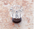 JVJ 53712 Old World Bronze Finish Acrylic "Crystal" 1" Knob, Composition Solid Brass/Acrylic
