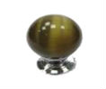 JVJ 54412 Old World Bronze Finish Cat's Eye Glass Amber 30mm Smooth Knob, Composition Glass