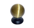 JVJ 54420 Oil Rubbed Bronze Finish Cat's Eye Glass Amber 30mm Smooth Knob, Composition Glass