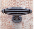 JVJ 62122 Iron Finish 2-3/4" Oblong Fluted Knob, Composition Zamac