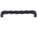 JVJ 63114 Matte Black Finish 4" C/C Twisted Iron Pull, Composition Zamac