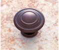 JVJ 66212 Old World Bronze Finish-1-1/4" Ringed Knob, Composition Zamac