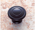 JVJ 66215 Matte Black Finish-1-1/4" Ringed Knob, Composition Zamac