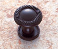 JVJ 67420 Oil Rubbed Bronze Finish 31 mm Rope Knob W/Back Plate, Composition Solid Brass