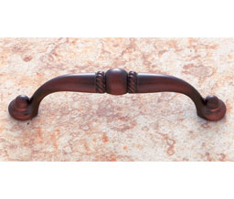 JVJ 68112 Old World Bronze Finish Pull 96 mm C/C, 4 5/16" OA, Composition Zamac