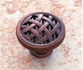 JVJ 69212 Old World Bronze Finish 1-1/2"Crisscross Knob , Composition Zamac