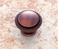 JVJ 69412 Old World Bronze Finish Rope-Edged Knob 1-1/4" , Composition Zamac