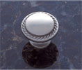 JVJ 69446 Satin Nickel Finish Rope-Edged Knob 1-1/4", Composition Zamac